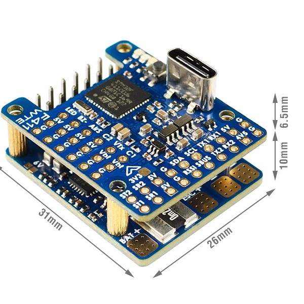HOT MATEKSYS MATEK F411-WTE BMI270 Baro OSD Dual BEC 132A attuale Senor 2-6S INAV controllore di volo per aereo RC ad ala fissa